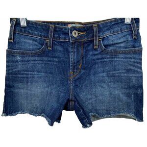 Calvin Klein Women’s 6P Denim Jean Shorts Blue Tan White Cuffed Pockets Casual